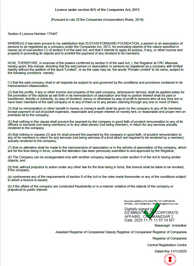 Section 8 Licence-Licence Number 175447